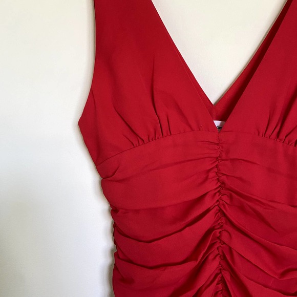 Revolve Superdown Carla Ruched Mini Dress Red Size Small - Picture 4 of 8